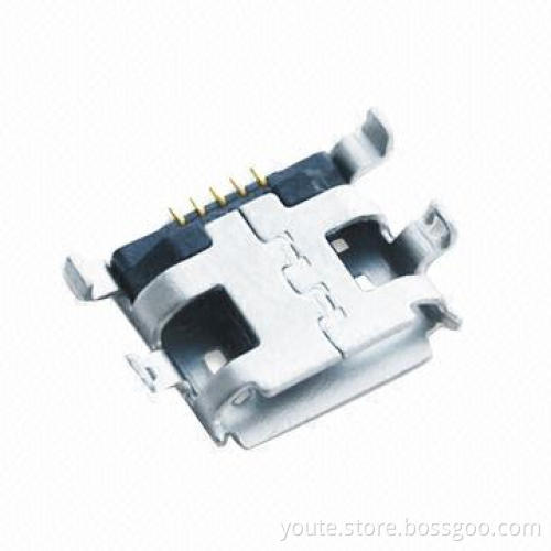 2.0 SMT Micro USB Connector, 5P-F Shell, 500V AC Dielectric Withstanding Voltage